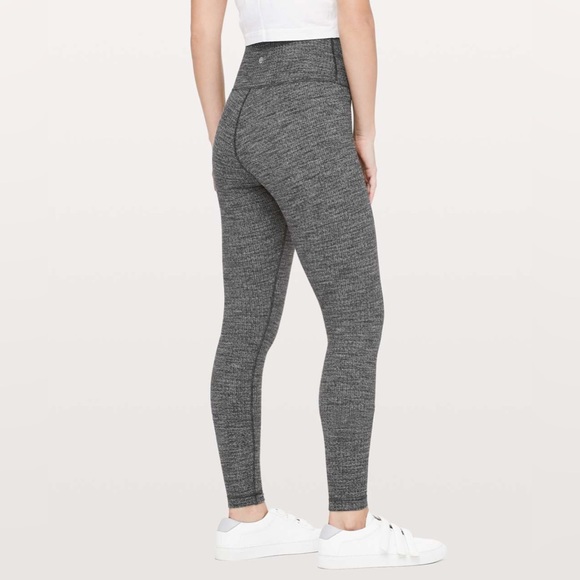 Lululemon Wunder Under Pant Hi-Rise Luon Variegated Knit Black Heathered Black 6 - Picture 2 of 3